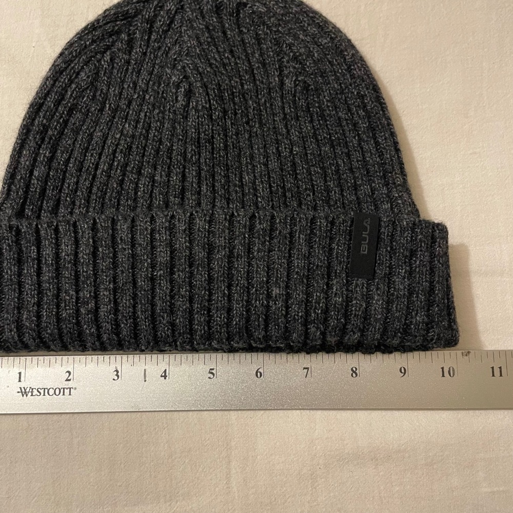 Bula‎ Mens Charcoal Gray Ribbed Knit Fleece Lined Cuffed Beanie Hat OS 1729619 - Picture 3 of 6